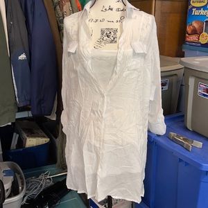 Charlotte Russe white cotton shear top size M